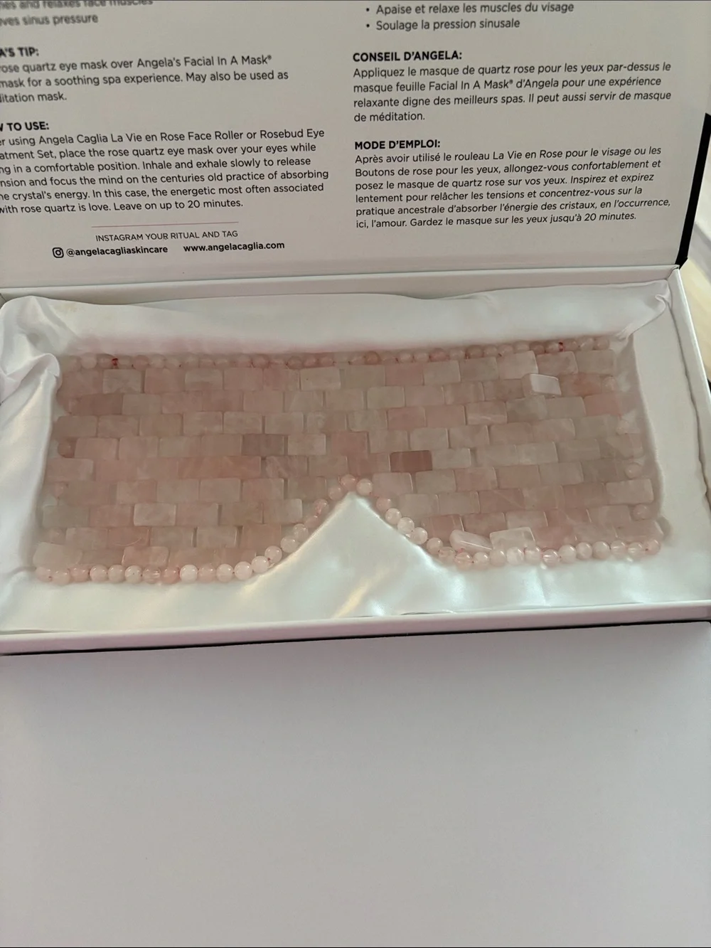 Rose Quartz Eye Mask - Pink Angelina Caglia